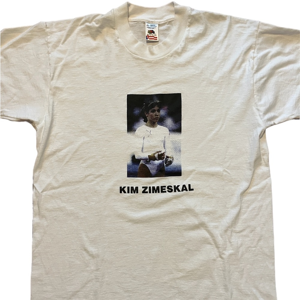 Vintage Rare 1992 Kim Zmeskal Gymnast Fruit of the Loom Single Stitch Size L
